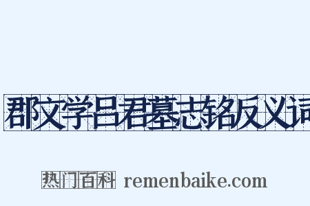 郡文学吕君墓志铭反义词是什么意思的图片